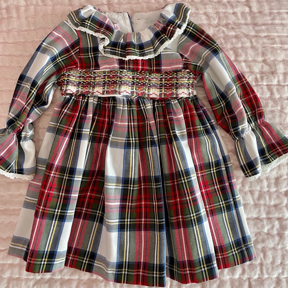 Christmas holiday dress with Peter Pan collar 18M